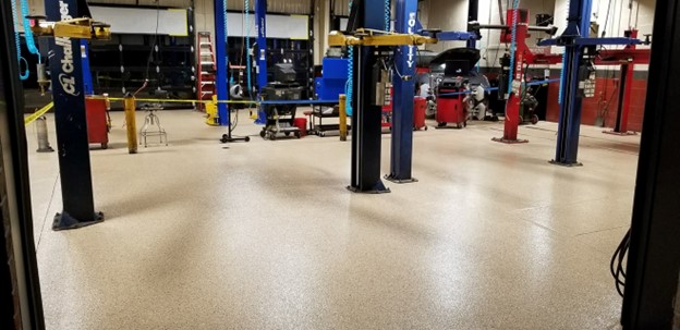 commercial epoxy and polyaspartic flooring