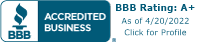 BBB Accredited Business A+ Rating BBB Accredited Business A+ Rating