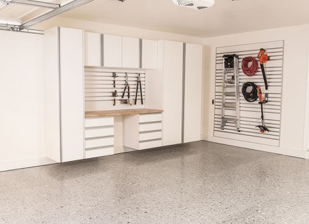 Epoxy garage floor coatings and custom storage cabinets in Portland, OR | Garage Restoration company in Portland