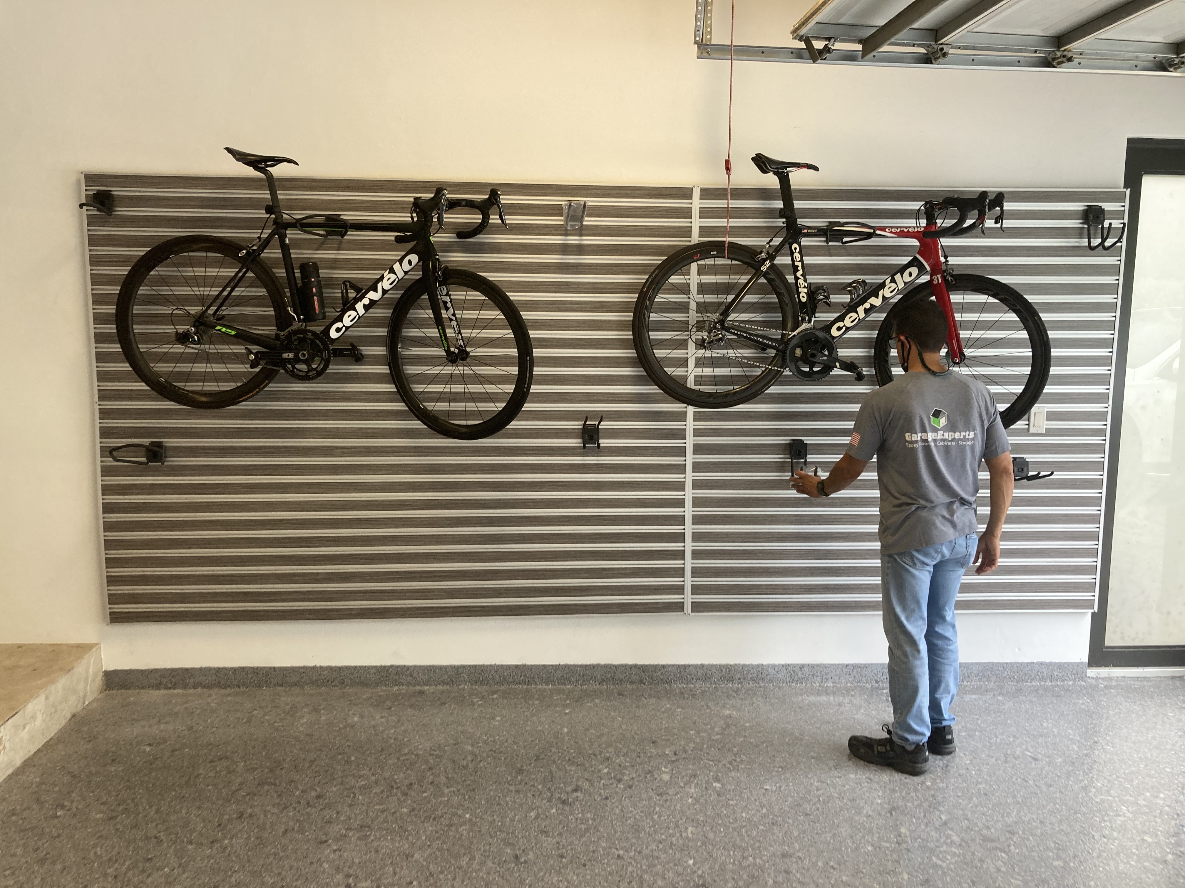 bike rack in a garage