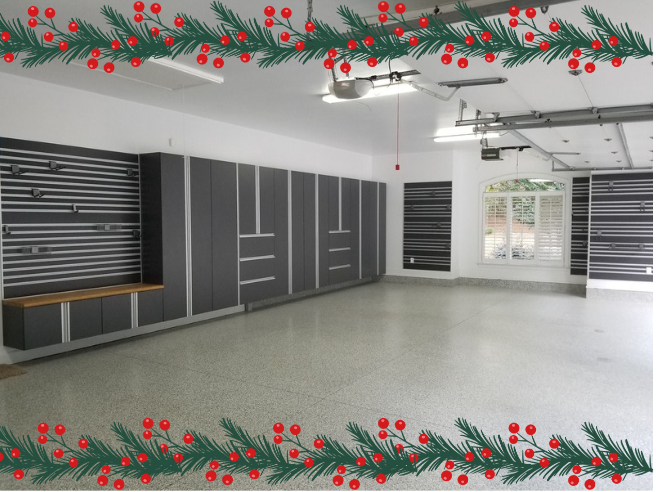 custom garage storage and flooring